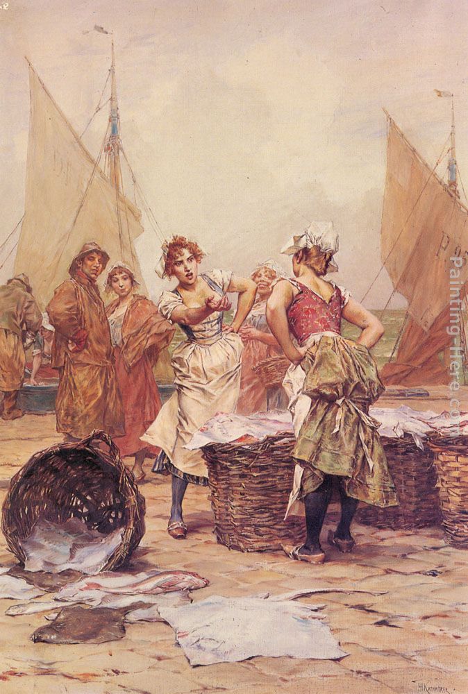 The Fishwives painting - Frederick Hendrik Kaemmerer The Fishwives art painting